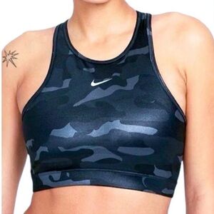 Nike Dri-FIT Swoosh High-neck Women's Black Camo Sports Bra. Size 1X